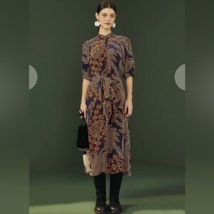 Farm Rio Yawanawa Vanahu Midi Dress NWT Large Boho Tribal Belted